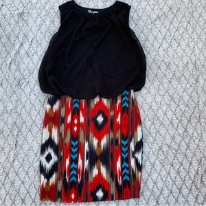 Wrangler Dress Medium Aztec Southwestern Pencil Skirt